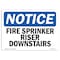 Signmission OSHA Notice Sign, Fire Sprinkler Riser Downstairs, 10in X 7in Decal, 7" W, 10" L, Portrait OS-NS-D-710-V-12676 - alternate 1